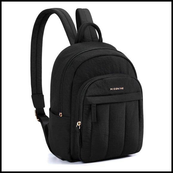 Lightweight Quilted Mini Backpack Purse Water-Resistant Daypack